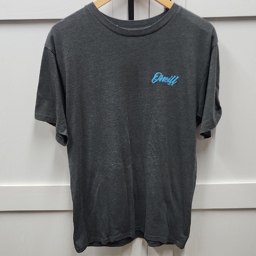 O'Neill Men's Charcoal Tee with Blue Logo
